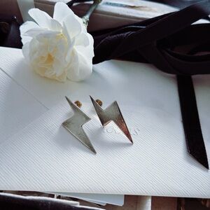 Handmade Sterling Silver Lightning Bolt Earrings